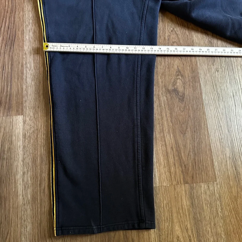 Old Navy Track Pants Mens XL Navy Blue Good Vintage 2004 Striped Wide Leg Fleece